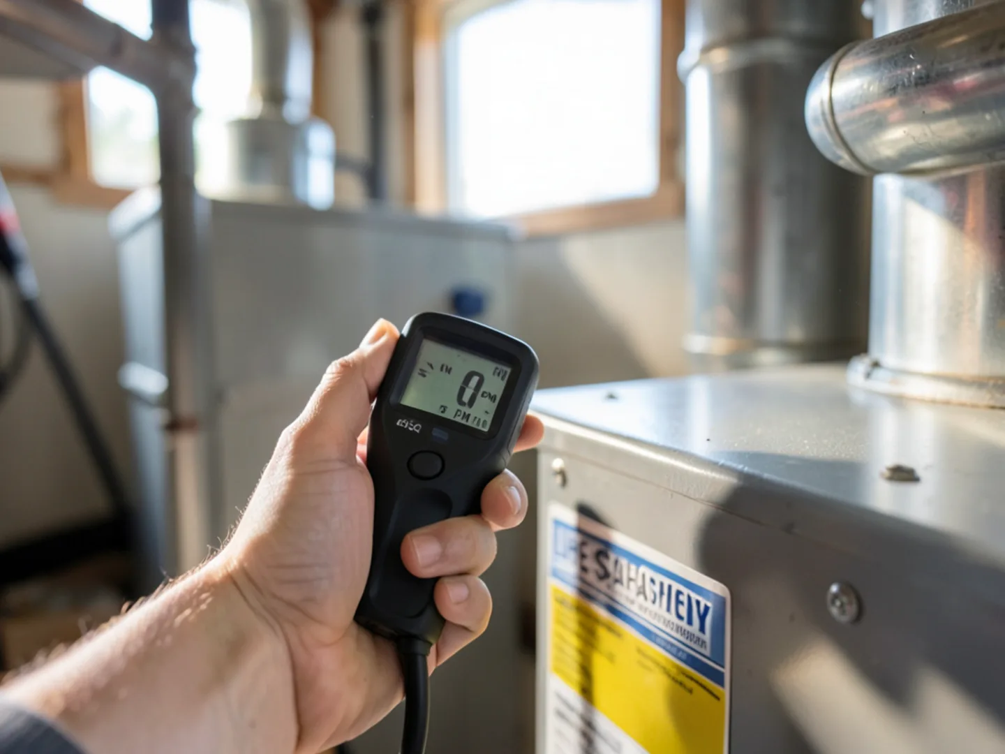 Testing indoor air quality with a digital carbon monoxide detector