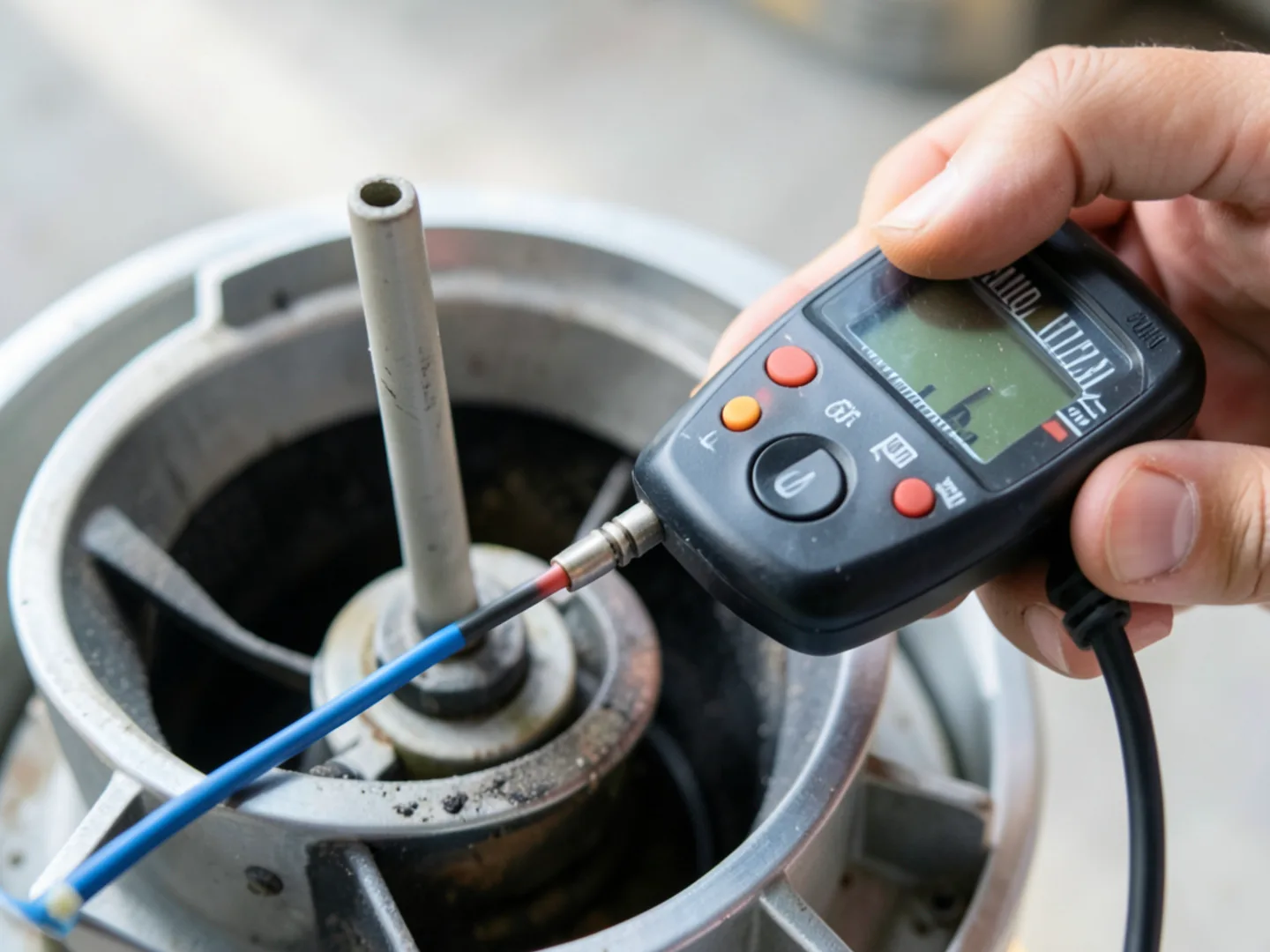 Testing flame sensor microamp signal on a gas furnace burner