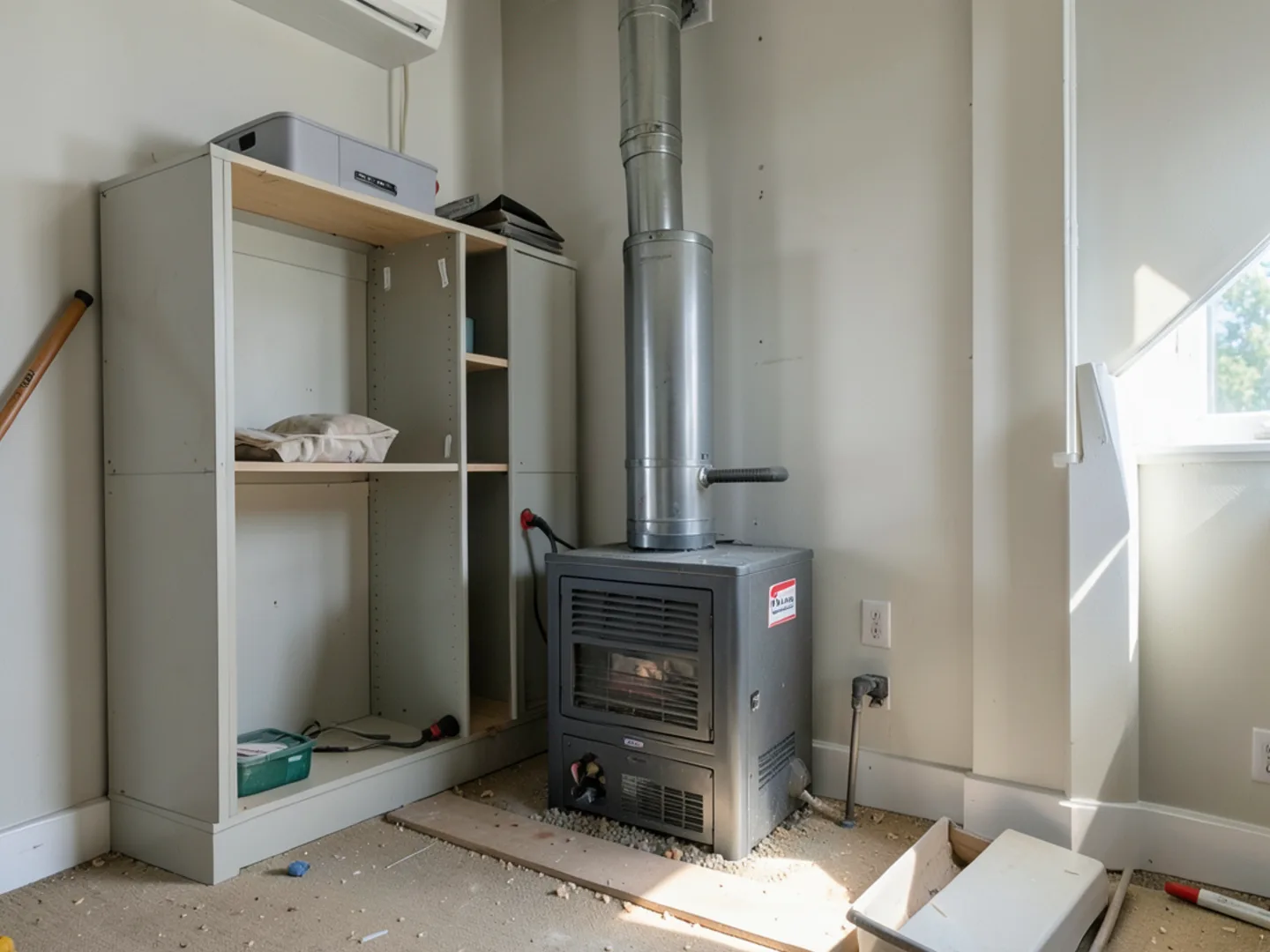 Inspecting an electronic ignition gas furnace in a South Nashua split-level