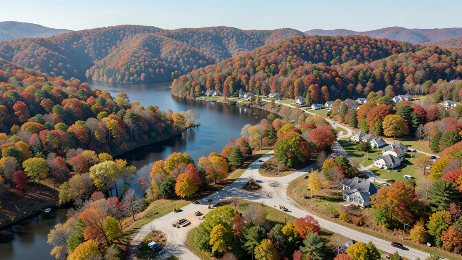 Scenic panorama of the Merrimack River valley in southern New Hampshire